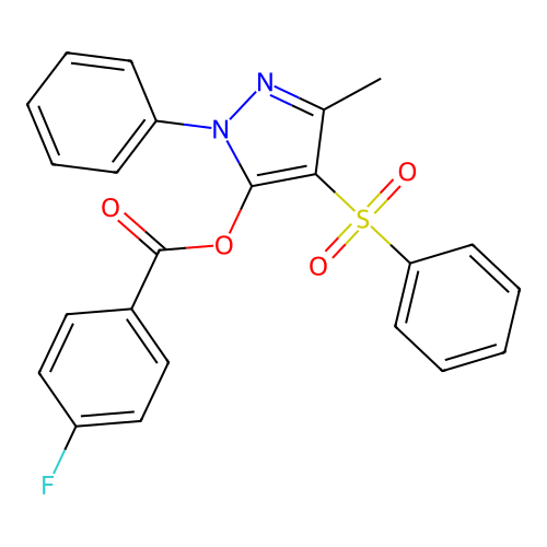 [4-(Benzenesulfonyl)-5-methyl-2-phenylpyrazol-3-yl] 4-fluorobenzoate structure