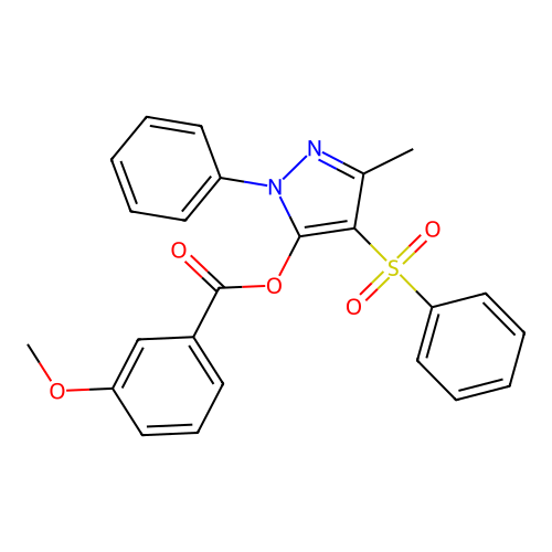 [4-(Benzenesulfonyl)-5-methyl-2-phenylpyrazol-3-yl] 3-methoxybenzoate structure