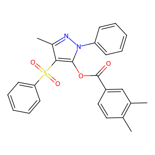 [4-(Benzenesulfonyl)-5-methyl-2-phenylpyrazol-3-yl] 3,4-dimethylbenzoate structure