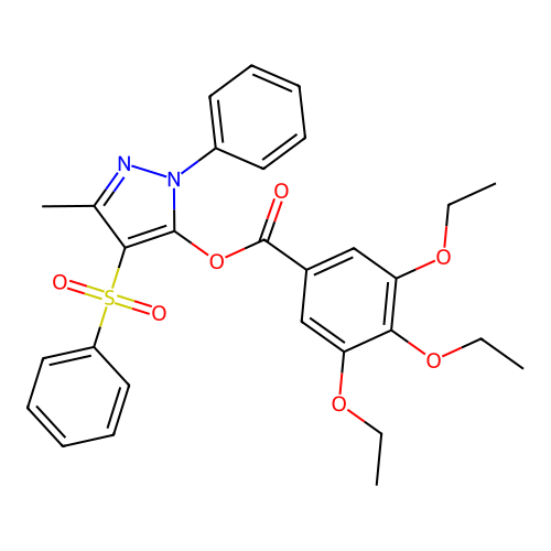 [4-(Benzenesulfonyl)-5-methyl-2-phenylpyrazol-3-yl] 3,4,5-triethoxybenzoate structure