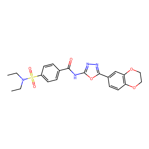 4-(diethylsulfamoyl)-N-[5-(2,3-dihydro-1,4-benzodioxin-6-yl)-1,3,4-oxadiazol-2-yl]benzamide structure