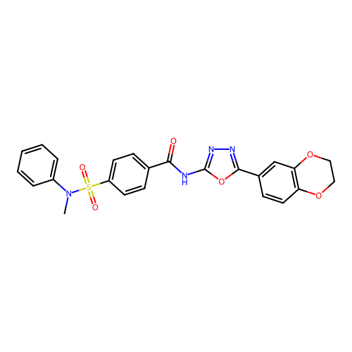N-[5-(2,3-dihydro-1,4-benzodioxin-6-yl)-1,3,4-oxadiazol-2-yl]-4-[methyl(phenyl)sulfamoyl]benzamide structure