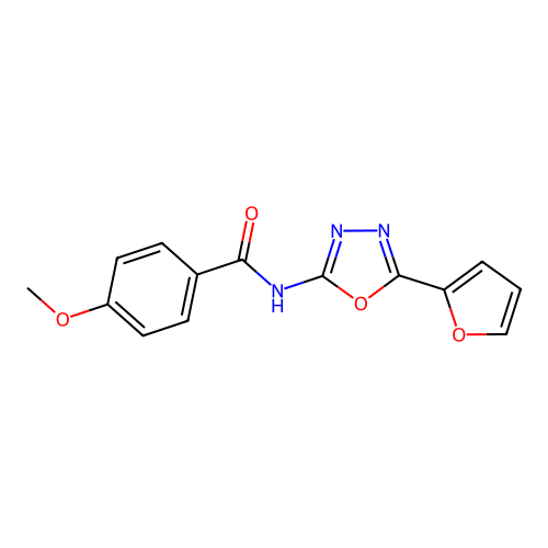 N-[5-(furan-2-yl)-1,3,4-oxadiazol-2-yl]-4-methoxybenzamide structure