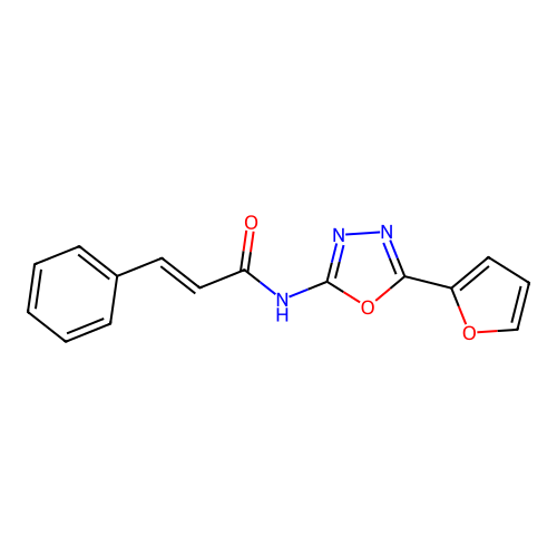 N-(5-(furan-2-yl)-1,3,4-oxadiazol-2-yl)cinnamamide structure