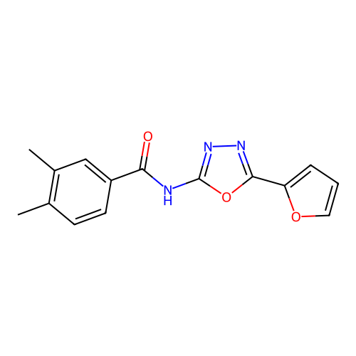N-[5-(furan-2-yl)-1,3,4-oxadiazol-2-yl]-3,4-dimethylbenzamide structure