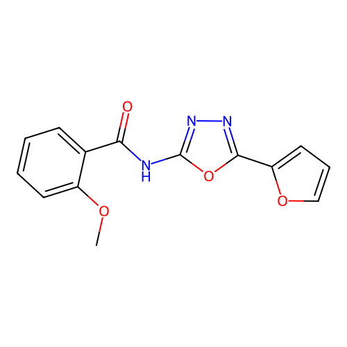 N-[5-(furan-2-yl)-1,3,4-oxadiazol-2-yl]-2-methoxybenzamide structure