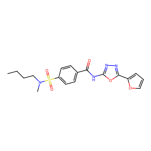 4-[butyl(methyl)sulfamoyl]-N-[5-(furan-2-yl)-1,3,4-oxadiazol-2-yl]benzamide structure