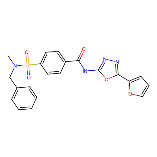 4-[benzyl(methyl)sulfamoyl]-N-[5-(furan-2-yl)-1,3,4-oxadiazol-2-yl]benzamide structure