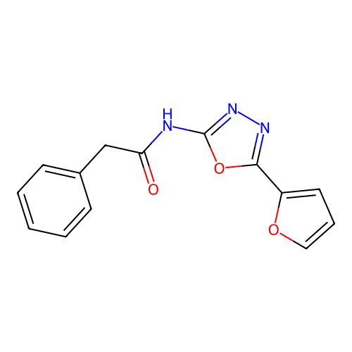 N-[5-(furan-2-yl)-1,3,4-oxadiazol-2-yl]-2-phenylacetamide structure