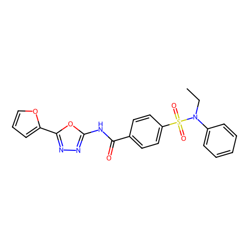 4-[ethyl(phenyl)sulfamoyl]-N-[5-(furan-2-yl)-1,3,4-oxadiazol-2-yl]benzamide structure