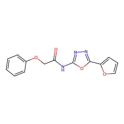 N-[5-(furan-2-yl)-1,3,4-oxadiazol-2-yl]-2-phenoxyacetamide structure