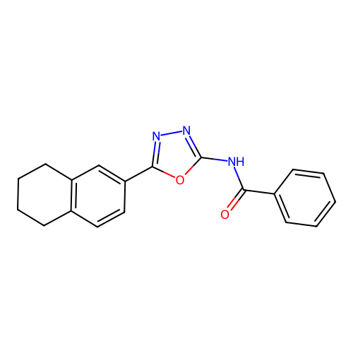 N-(5-(5,6,7,8-tetrahydronaphthalen-2-yl)-1,3,4-oxadiazol-2-yl)benzamide structure