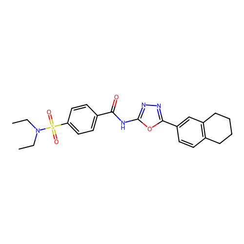 4-(diethylsulfamoyl)-N-[5-(5,6,7,8-tetrahydronaphthalen-2-yl)-1,3,4-oxadiazol-2-yl]benzamide structure