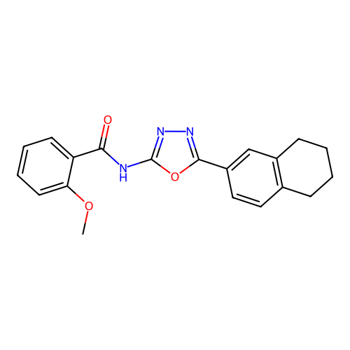 2-methoxy-N-(5-tetralin-6-yl-1,3,4-oxadiazol-2-yl)benzamide structure