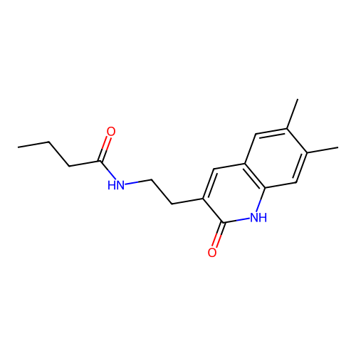 N-(2-(6,7-dimethyl-2-oxo-1,2-dihydroquinolin-3-yl)ethyl)butyramide structure