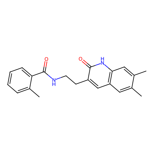 N-(2-(6,7-dimethyl-2-oxo-1,2-dihydroquinolin-3-yl)ethyl)-2-methylbenzamide structure