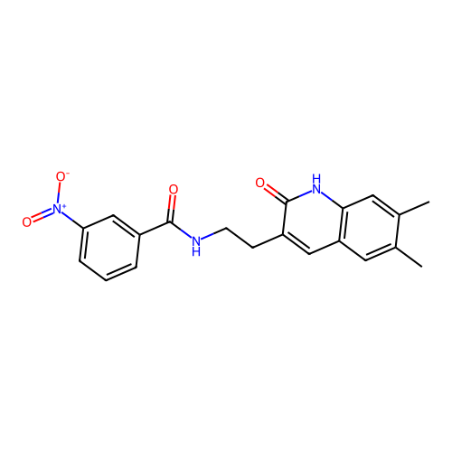 N-[2-(6,7-dimethyl-2-oxo-1H-quinolin-3-yl)ethyl]-3-nitrobenzamide structure