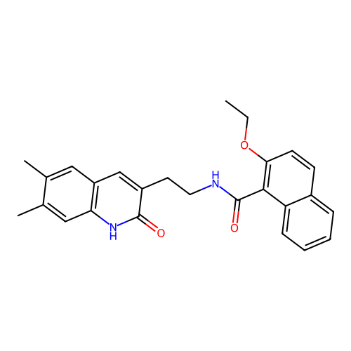 N-(2-(6,7-dimethyl-2-oxo-1,2-dihydroquinolin-3-yl)ethyl)-2-ethoxy-1-naphthamide structure