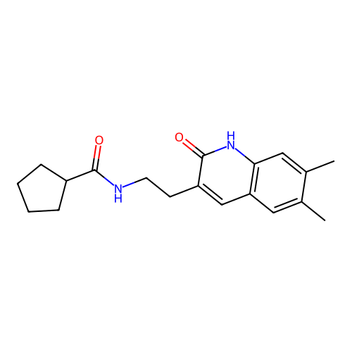 N-(2-(6,7-dimethyl-2-oxo-1,2-dihydroquinolin-3-yl)ethyl)cyclopentanecarboxamide structure