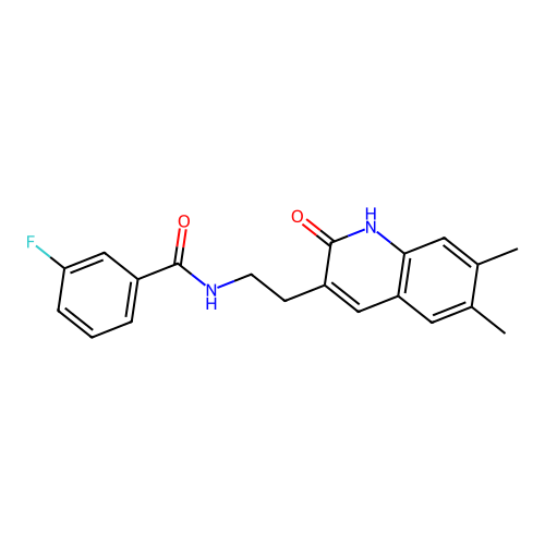 N-(2-(6,7-dimethyl-2-oxo-1,2-dihydroquinolin-3-yl)ethyl)-3-fluorobenzamide structure