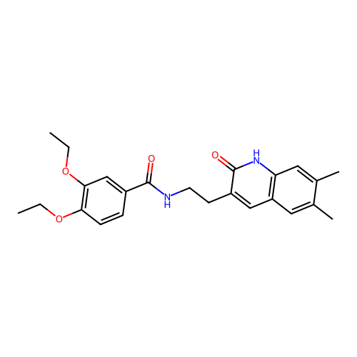 N-[2-(6,7-dimethyl-2-oxo-1H-quinolin-3-yl)ethyl]-3,4-diethoxybenzamide structure