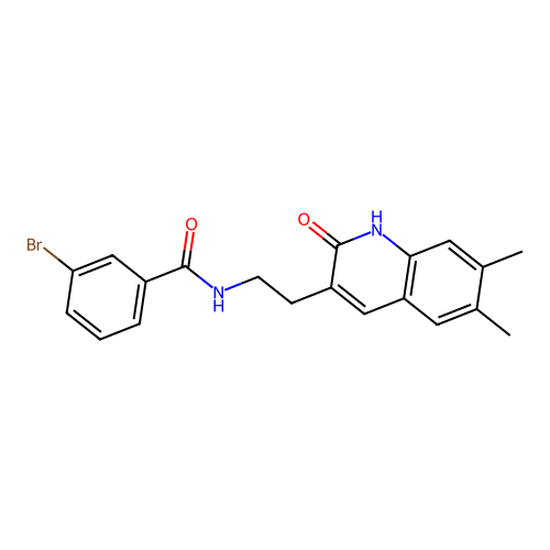 3-bromo-N-(2-(6,7-dimethyl-2-oxo-1,2-dihydroquinolin-3-yl)ethyl)benzamide structure