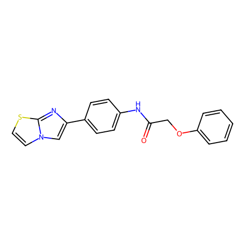 N-(4-imidazo[2,1-b][1,3]thiazol-6-ylphenyl)-2-phenoxyacetamide structure