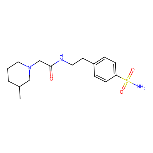 2-(3-methylpiperidin-1-yl)-N-[2-(4-sulfamoylphenyl)ethyl]acetamide structure