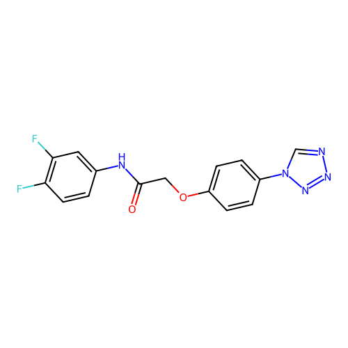 N-(3,4-difluorophenyl)-2-[4-(tetrazol-1-yl)phenoxy]acetamide structure
