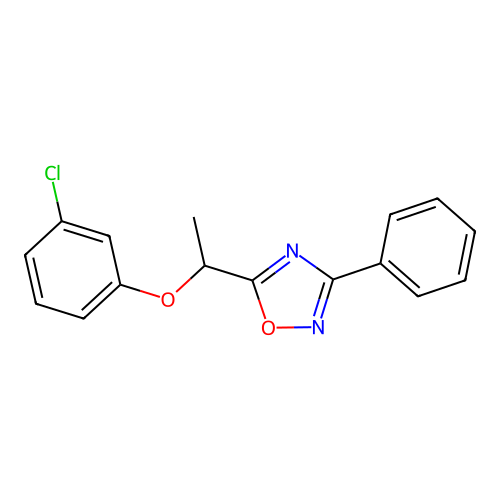 5-[1-(3-Chlorophenoxy)ethyl]-3-phenyl-1,2,4-oxadiazole structure