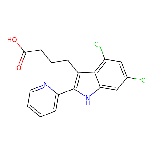 4-(4,6-Dichloro-2-(2-pyridyl)indol-3-yl)butanoic acid structure