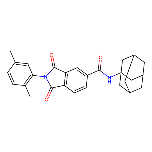 2-(2,5-Dimethylphenyl)-2,3-dihydro-1,3-dioxo-N-tricyclo[3.3.1.13,7]dec-1-yl-1H-isoindole-5-carboxamide structure