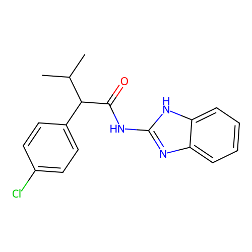 N-(1H-1,3-benzodiazol-2-yl)-2-(4-chlorophenyl)-3-methylbutanamide structure