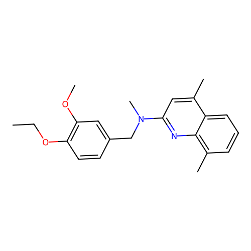 N-[(4-ethoxy-3-methoxyphenyl)methyl]-N,4,8-trimethylquinolin-2-amine structure