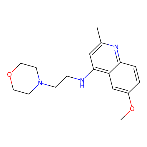 6-methoxy-2-methyl-N-(2-morpholin-4-ylethyl)quinolin-4-amine structure