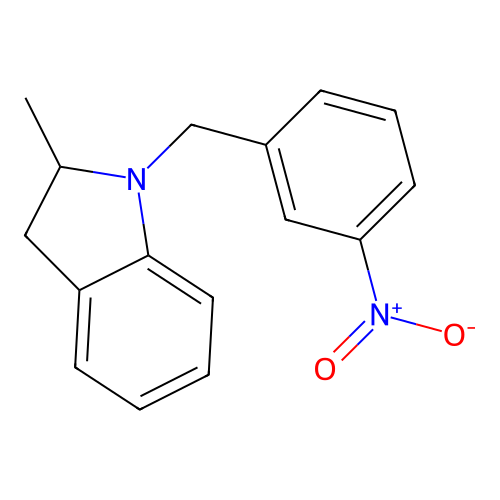 2-Methyl-1-[(3-nitrophenyl)methyl]-2,3-dihydroindole structure