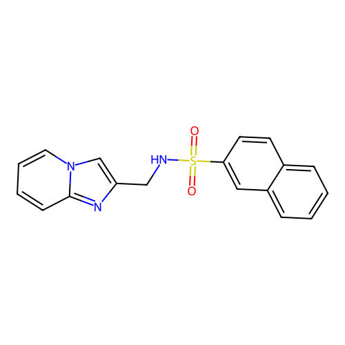 N-(imidazo[1,2-a]pyridin-2-ylmethyl)naphthalene-2-sulfonamide structure
