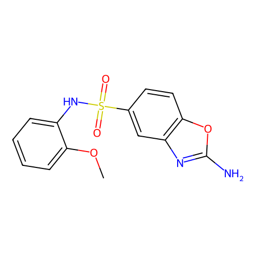 2-amino-N-(2-methoxyphenyl)-1,3-benzoxazole-5-sulfonamide structure