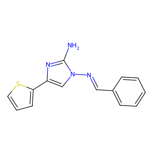 1-(Benzylideneamino)-4-thiophen-2-ylimidazol-2-amine structure