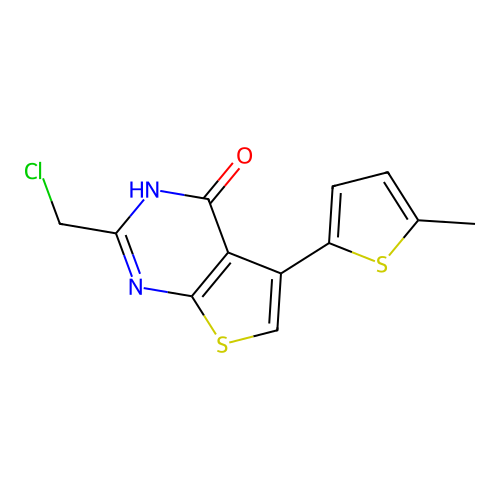 2-(chloromethyl)-5-(5-methylthien-2-yl)thieno[2,3-d]pyrimidin-4(3H)-one structure