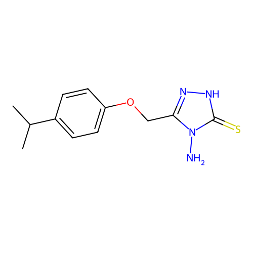 4-amino-5-[4-(propan-2-yl)phenoxymethyl]-4H-1,2,4-triazole-3-thiol structure