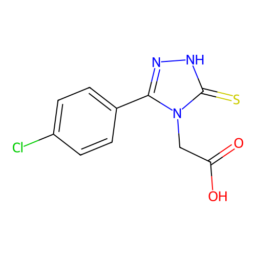 [3-(4-chlorophenyl)-5-mercapto-4H-1,2,4-triazol-4-yl]acetic acid structure