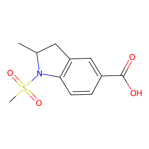 2,3-Dihydro-2-methyl-1-(methylsulfonyl)-1H-indole-5-carboxylic acid structure