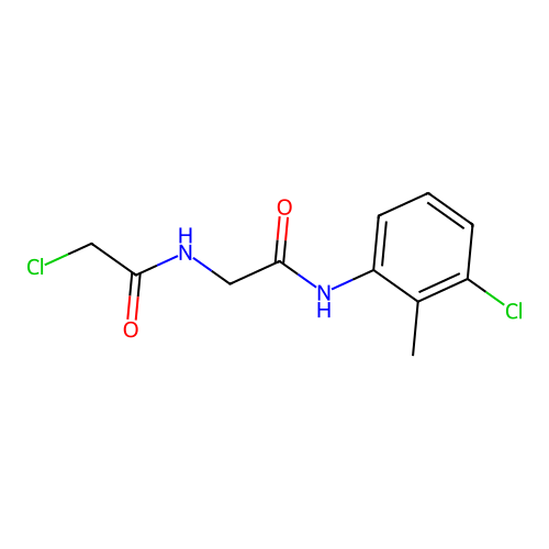 2-chloro-N-(((3-chloro-2-methylphenyl)carbamoyl)methyl)acetamide structure