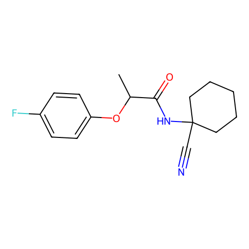 N-(1-cyanocyclohexyl)-2-(4-fluorophenoxy)propanamide structure