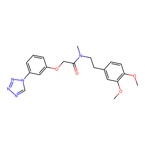 N-[2-(3,4-dimethoxyphenyl)ethyl]-N-methyl-2-[3-(tetrazol-1-yl)phenoxy]acetamide structure