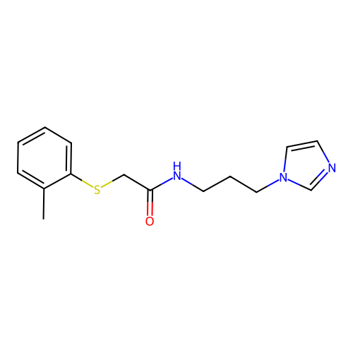 N-(3-imidazol-1-ylpropyl)-2-(2-methylphenyl)sulfanylacetamide structure
