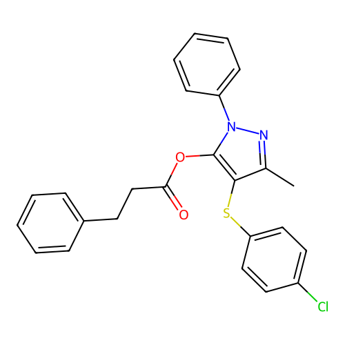 [4-(4-Chlorophenyl)sulfanyl-5-methyl-2-phenylpyrazol-3-yl] 3-phenylpropanoate structure