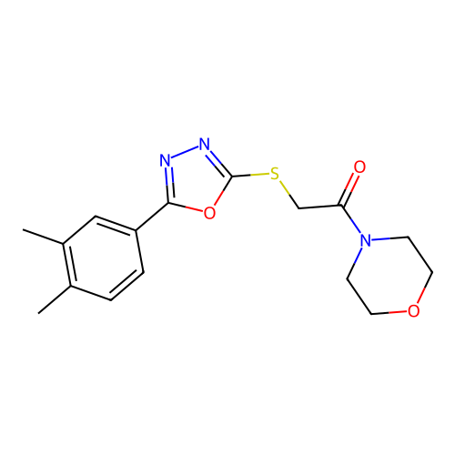 2-{[5-(3,4-dimethylphenyl)-1,3,4-oxadiazol-2-yl]sulfanyl}-1-(morpholin-4-yl)ethan-1-one structure