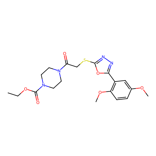 ETHYL 4-(2-{[5-(2,5-DIMETHOXYPHENYL)-1,3,4-OXADIAZOL-2-YL]SULFANYL}ACETYL)PIPERAZINE-1-CARBOXYLATE structure